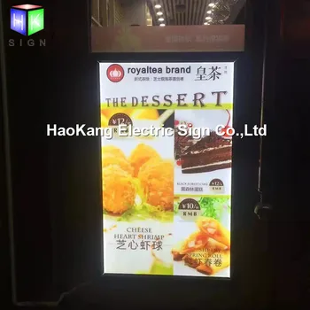 A2 meniu restorane valdybos iškaba greito maisto meniu, led apšvietimu plakato rėmas šviesdėžės reklama