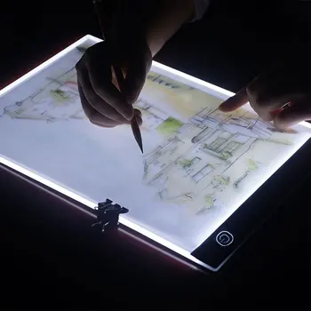 A5 Ultra-plonas LED Skaitmeninis Tabletė Grafinis Sekimo Kopijuoti Valdyba Meno Tapybos 3 Lygio Pritemdomi su Mikro USB Laido Dropship