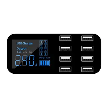 A9S Greitai Automobilinis Įkroviklis 8 Port Multi USB LCD Ekranas Telefono Įkroviklis USB Hub