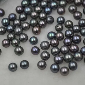 AAA Didmeninė 4.5-5mm turas pusė gręžti nekilnojamojo gėlavandenių perlų juoda rausva, violetinė balta