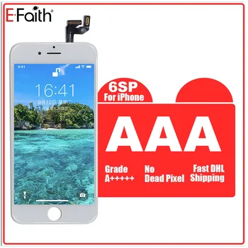 AAA Klasės E-TIKĖJIMO 10vnt LCD iPhone 6s plius lcd Ekranas 6sp Su 3D touch Jutiklinis Ekranas skaitmeninis keitiklis Asamblėjos Juoda Ir Balta