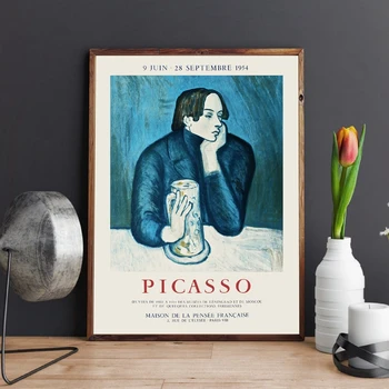 Abstrakti Derliaus Drobės Tapybos Pablo Picasso Parodos Plakatus Spausdina Modernios Sienos Paveiksl Kambarį Namų Dekoro Cuadros