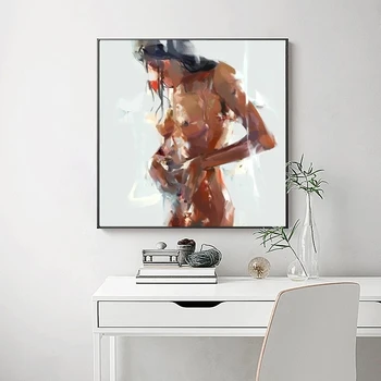 Abstrakti Nuogas Moteris Portretas Naftos Tapyba Ant Drobės, Plakatų ir grafikos Sienos Meno Nuotrauką Kambarį Namų Dekoro be Rėmelio