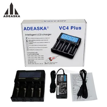 ADEASKA VC4 PLUS C4 VC4 LCD Smart Baterijų Kroviklis Li-ion/IMR/INR/IKPA/LiFePO4 18650 14500 26650 AA 3.7 1.2 V, 1.5 V Baterijos D4