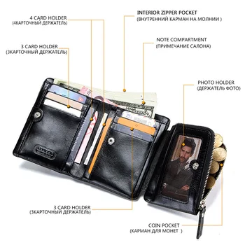 ADRESATO daržovių vyrų odos portfelį 13 colių nešiojamas kompiuteris su oda bifold atsitiktinis verslo vyras krepšys didelis rankinukas