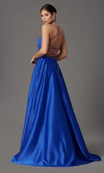 AE836 Mėlyna Linija, Vakaro Suknelės Ilga Elegantiška Prom Suknelė Paprasta Šalis, Chalatai Dėmių Oficialų Suknelė Vestidos Elegantes