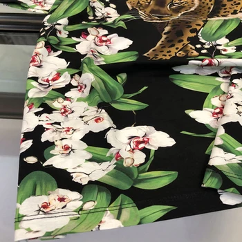 AELESEEN Prabanga Tees 2021 Moterų kilimo ir tūpimo Tako Mados Gėlių Spausdinti Vasaros T-shirt Gyvūnų Leopard Streetwear XXL Viršūnes Punk T-Shirt