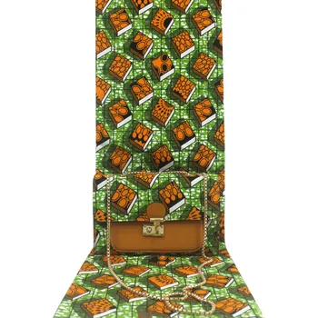 Afrikos ankara vaškas audinio Spausdinimo 6yards su Rankinėje maišelį ir minkštas lady batus mados dizaineris ,karšto pardavimo vaškas audinio maišelį s h200602