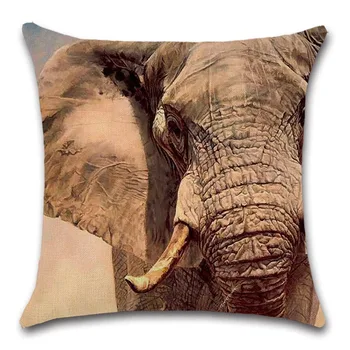 Afrikos Gyvūnai dramblių menas spausdinti pagalvėlė padengti Dekoro Kėdė, sofa seat automobilių Apdailos užvalkalas namų Namų kambario draugo dovaną