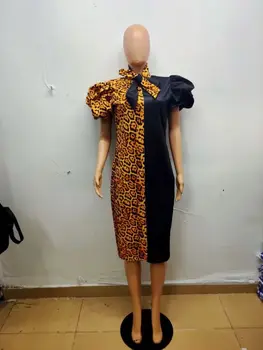 Afrikos Suknelė Moterims 2020 Atsitiktinis Plius Dydis Slim Kratinys Spalvos Maxi Suknelės, Elegantiškas, Seksualus Lankas Suknelė Afrikos Drabužių 5XL 4XL