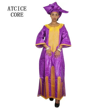 Afrikos suknelės moterims naujos afrikos mados dizaino siuvinėjimo dizaino suknelės trumpas reperis su skara