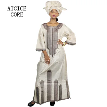 Afrikos suknelės moterims naujos afrikos mados dizaino siuvinėjimo dizaino suknelės trumpas reperis su skara