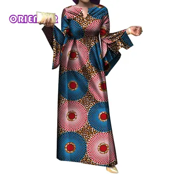 Afrikos Suknelės Moterims vasaros Afrikos Spausdinti Blyksnius Rankovėmis Suknelė Moterims Afrikos Drabužių Pavasario 2021 Maxi Suknelė Plius Dydis WY4054