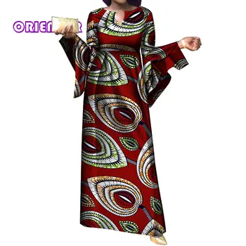 Afrikos Suknelės Moterims vasaros Afrikos Spausdinti Blyksnius Rankovėmis Suknelė Moterims Afrikos Drabužių Pavasario 2021 Maxi Suknelė Plius Dydis WY4054