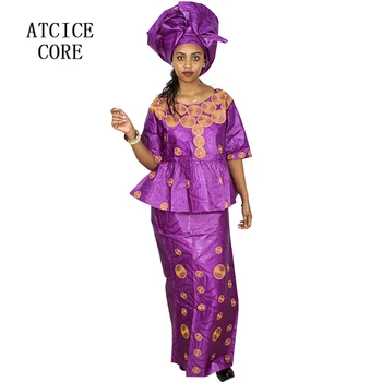 Afrikos suknelės moteris heidi bazin riche siuvinėjimo dizainą ilga suknelė DP193