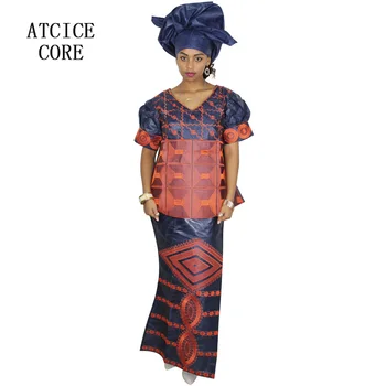 Afrikos suknelės moteris heidi bazin riche siuvinėjimo dizainą ilga suknelė DP119