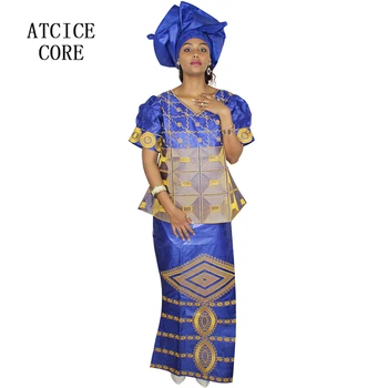 Afrikos suknelės moteris heidi bazin riche siuvinėjimo dizainą ilga suknelė DP119