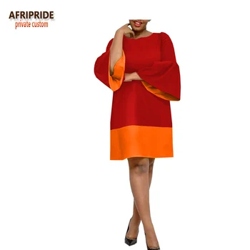 Afrikos vasaros moterų atsitiktinis suknelė AFRIPRIDE doubel sluoksnių rankovėmis varpo virš kelio ilgis tiesi suknelė moterims A1825052