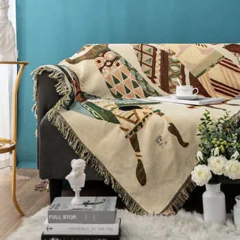 Aggcua Indijos boho mesti antklodę už lovos Lovatiesė Dvigubo mezgimo sofa rankšluostį žakardo sofos antklodė šiaurės Gobelenas kilimų mat XT120