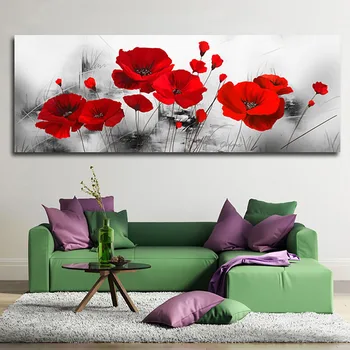 Aguonos gėlių Drobės, Paveikslai Ant Sienų, Menas, Plakatų Ir grafikos Raudonos Gėlės Drobė Menas, Sienų Nuotraukas Kambarys
