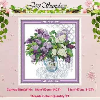 Aguonų Alyvinė, Violetinė gėlių vaza modelius skaičiuojami 11CT 14CT Kryželiu Rinkinys 
