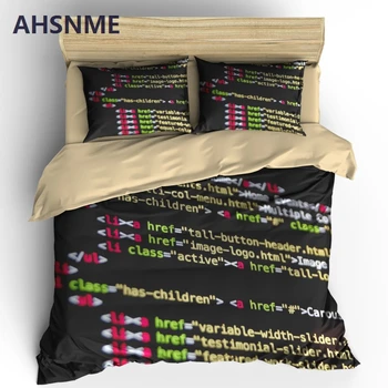 AHSNME kompiuterių priedai Kodas Atspausdintas Patalynės Komplektas Programa Antklode Padengti Rinkiniai 2/3pcs Patalynė, Cutomized Lova Padengti