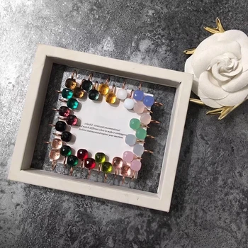 Aikštėje Akmens Dizaineris Populiarus Prekės Candy Spalva Tabaluoti Auskarai Moterims Prabanga Rose Aukso 585 Sidabro Spalvų Papuošalai Mix