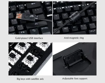 Ajazz AK33i USB Laidinio Multimedijos Makro Programavimas Mechaninė Žaidimų Klaviatūra PBT/ABS Šviesos Keycaps Juoda,Mėlyna,Ruda,Raudona Ašis