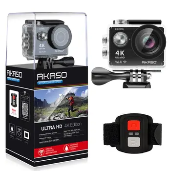 AKASO EK7000 WiFi 4K Veiksmų Fotoaparato Ultra HD Vandeniui DV vaizdo Kamera 12MP Kameros Sporto Kamera 170 Laipsnių Plataus Kampo Originalas