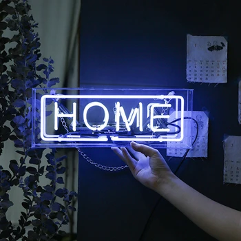 Akrilo Stiklas, LED Neon Light Box Kalėdų Šalis Atostogų Apdailos Kūrybos Neoninės Lempos Namo Kambario Dekoro Juosta Neoninis Ženklas Užsakymą