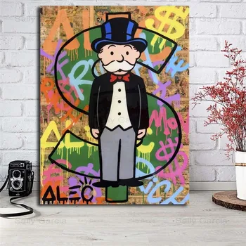 Alec Monopolyingly Richie Scrooge Meno Nuotraukas Dolerių, Plakatai, Drobė, Tapyba Grafiti Spaudinių Wall Street Kambarį Deco