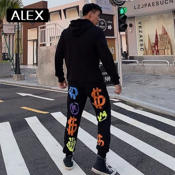 Aleksas Plein hoodies vyrų cirkonio kaukolė vienas gabalas streetwear medvilnės, pora drabužių palaidinukė hip-hop tracksuit vyrų naujas