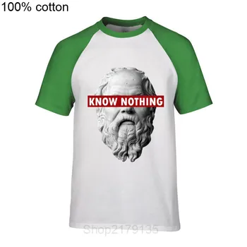 Alfa Romeo Juego De Tronos tshirts parodija stilius, Spausdinta Tshirts Vyrų T shirts NIEKO nežinau SOCRATES - Filosofija Grafinis T-Shirts