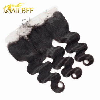 ALI BFF Žmogaus Plaukų, Kūno Bangų Paketų Su Priekinės 3 Ryšulius Brazilijos Plaukų Ryšulius Su Priekinės 13x4 PrePlucked Remy Plaukų