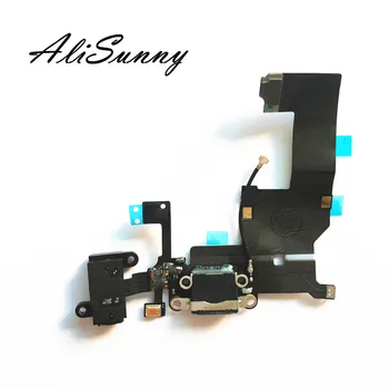 AliSunny 20pcs Įkrovimo lizdas Flex Cable for iPhone 5 5G USB Doko Jungtis Įkrovikliui atsarginės Dalys