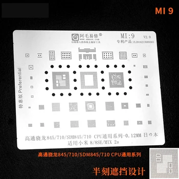 Amaoe BGA Reballing Lydmetalis Trafaretas Augalų Alavo Net Xiaomi Redmi Pastaba CPU MI6/7/8/9/10/11 IC 0.12 mm