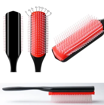 Amatų 9 Eilučių Detangleling Denman Hairbrush Moterų Garbanotas Plaukų, Galvos Odos Massager Šukos Dropshipping 2020 M. Geriausiai Parduodamų Produktų