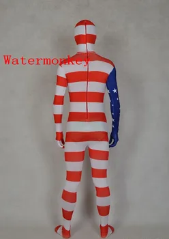 Amerikos JAV Komandos Vėliava Zentai Antra Oda Kostiumas Fancy Dress Kostiumai Lycra Spandex