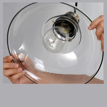 Amerikos Kaime Stiklo Pakabukas lempos šviesą dia 25cm išvalyti/gintaro spalvos stiklo lempų gaubtų Baras/Restoranas 