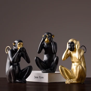 Amerikos Kūrybos Aukso Dervos Beždžionė Apdailos, Namų Dekoravimo Reikmenys Kambarį Darbastalio Apdaila-Geriausia Dovana