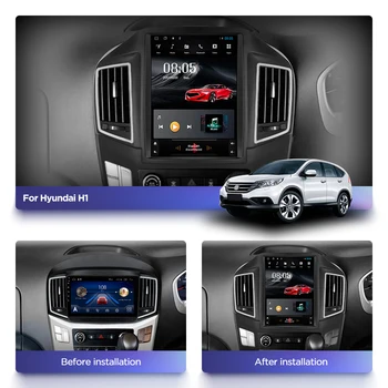 Android 10.0 4G pasaulinė Lte automobilių gps multimedia stereo radijo grotuvas hyundai H1 vertikalus grotuvas, navigacijos sistema