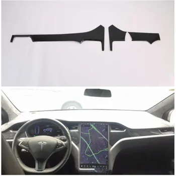 Anglies Pluošto Stiliaus ABS Automobilio prietaisų Skydelyje Metras Oro angos Dangtelio Apdaila Tinka Tesla MODEL X S 2019