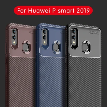 Anglies Pluošto Telefono Dėklai Huawei P Smart 2019 Atveju Minkšto Silikono TPU atsparus smūgiams Galinio Dangtelio Huawei P Smart 2019 Atveju Coque
