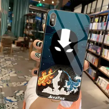 Anime Avatar The Last Airbender TPU Minkštas Telefono dėklas Grūdintas Stiklas iPhone 11 Pro XR XS MAX 8 X 7 6S 6 Plus SE 2020 atveju