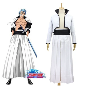 Anime Bleach Grimmjow Jaggerjack Cosplay Kostiumų Jeagerjaques Pilnas Komplektas Balta Kendo Kimono ( Striukė + Kelnės + Diržas )