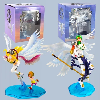 Anime Digimon Nuotykių Angemon Angewomon Pav Takaishi Takeru Yagami Hikari PVC Modelis Žaislas Kolekcionuojamos Lėlės