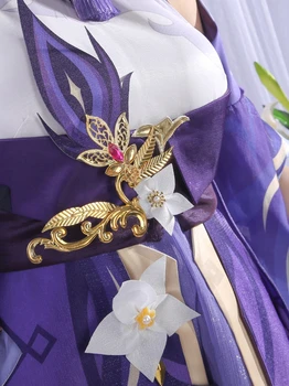 Anime Genshin Poveikio Keqing Žaidimas Tiktų Violetinė Miela Suknelė Spalvingas Vienodas Cosplay Kostiumas Helovinas Šalis, Apranga Moterims, Naujas