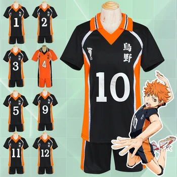 Anime Haikyuu!! Karasuno vidurinės Mokyklos Volley ball Club Jersey Hinata Syouyou/Kageyama Tobio Cosplay Kostiumų Vienodas Sportwear