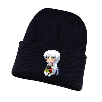 Anime Inuyasha Megzti skrybėlę Cosplay skrybėlę Unisex Spausdinti Suaugusiųjų Atsitiktinis Medvilnės skrybėlę paaugliams žiemos Megzti Dangtelis
