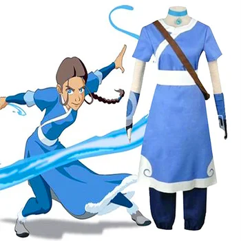 Anime Katara Cosplay Kostiumai ir Avatar the last Airbender Cosplay Kostiumai
